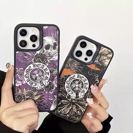 スカルとフラワーパターン 黒紋 暗黒クロスハート ブランド chrome hearts クロームハーツ 携帯 ケース スマホケース iphone アイフォン 15 15 pro 15 pro max 14 14 pro 14 pro max 13 13 pro 13 pro max 12 12 pro 12 pro max 薄型 レザー 高级 通販