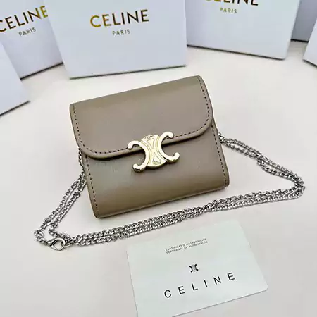 セリーヌ ミニ財布 レデイース 上品 牛革 ショルダーバッグ 人気 ブランド celine