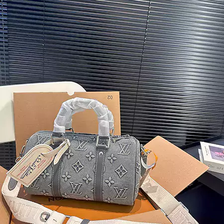 ルイヴィトン モノグラム ウォッシュ デニム キーポル・バンドリエール25 LV ショルダーバッグ 2WAY ミニボストンバッグ チャーム M22762スーパー コピー