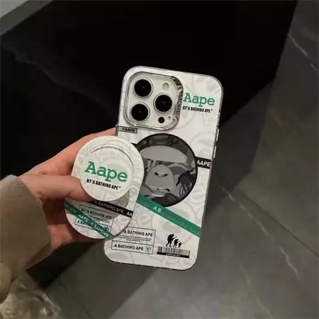 マグネットホルダーシリコンaape iPhone16プロ携帯 ケース