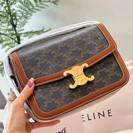 CELINE TRIOMPHE ショルダーバッグ レザー キャンバス セリーヌ 2WAY トリオンフ ミニバッグ レディース 斜 めがけバッグ おしゃれ