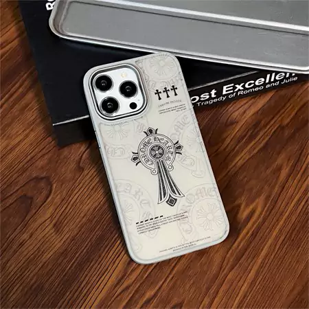 クロームハーツgalaxy S24/S24Ultraケース シリコン 半透明スマホケース chrome hearts ギャラクシー S23/S23Plusカバー つや消し 画面保護 耐衝撃 クロームハーツiphone16/15pro携帯ケース大人 シンプルファッション