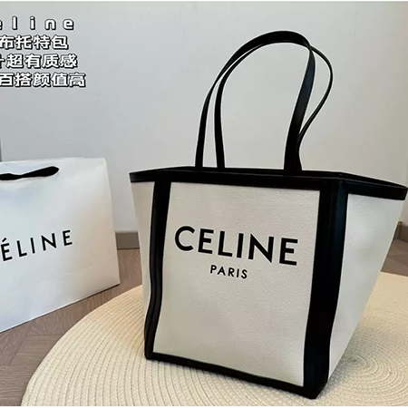 CELINE セリーヌ トートバッグ レザー キャンバス A4サイズ 大容量 レデイース ハンドバッグ 高級 おしゃれ