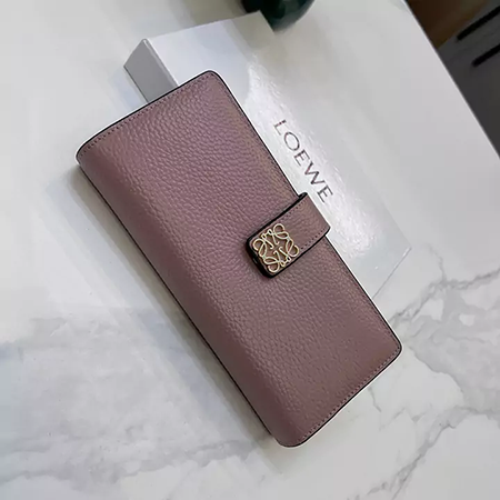 Loewe 風 アナグラム 二つ折り長財布 大人 レデイースおしゃれ 高級感 ロエベ ペブルグレインカーフ ウォレット 人気 女性 小銭入れ 韓国