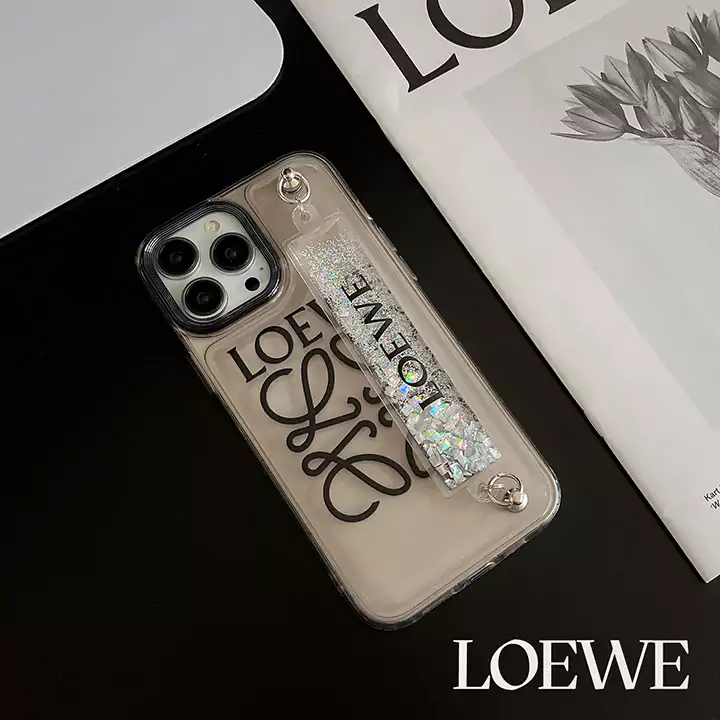 ロエベ iPhone15 カバー 綺麗 女性愛用 Loewe アイフォーン14 携帯ケース 透明 手首ストラップ付き iphone14promaxケース シンプル ロエベ アイホン13スマホケース 激安