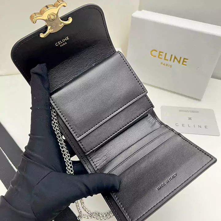 セリーヌ ミニ財布 レデイース 上品 牛革 ショルダーバッグ 人気 ブランド celine