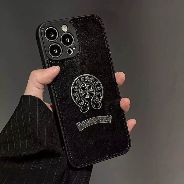 革クロームハーツスマホケースiphone16/15/14メタルロゴスマホケース Chrome Hearts ブランドロゴケースSC23071804