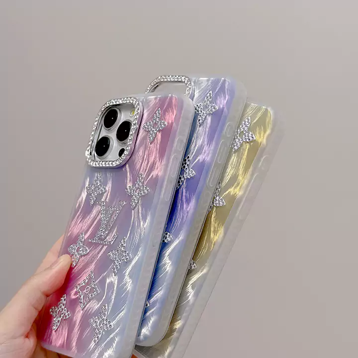 lv ロゴ iphone16カバー ラインストーン