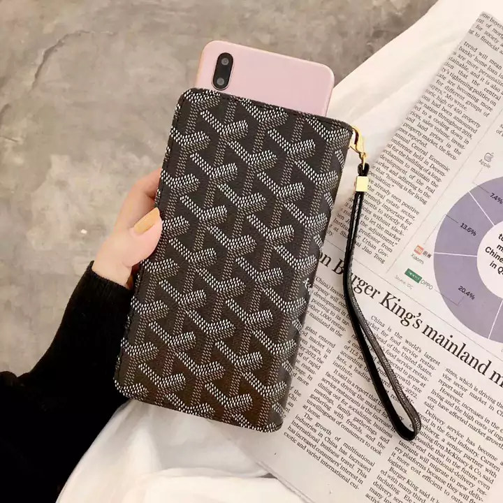 Goyard Galaxy s23 手帳ケース お洒落 ゴヤール iPhone14 手帳ケース カード/名刺/手形/小切手入れ 額縁機能 GALAXY S22ケース 三つ折り 実用性高い 男女兼用 ストラップ付き