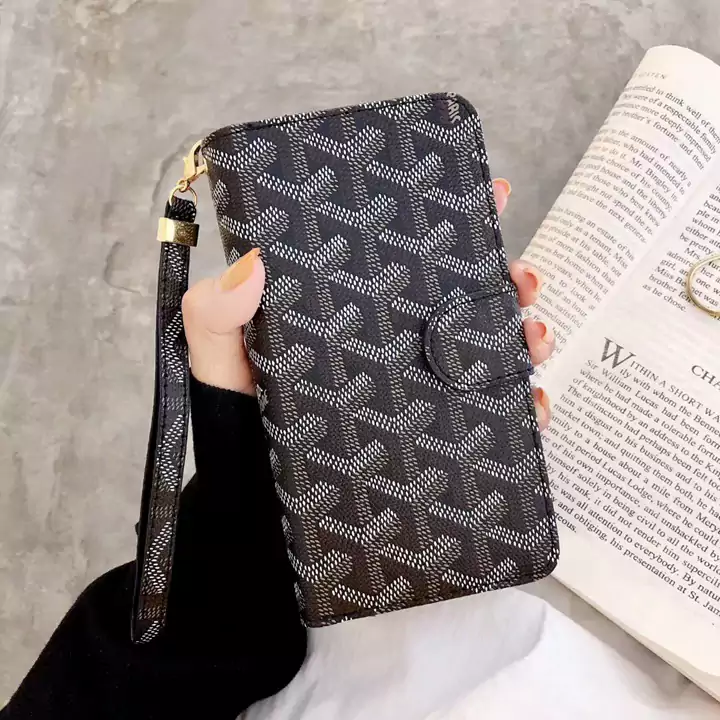 Goyard Galaxy s23 手帳ケース お洒落 ゴヤール iPhone14 手帳ケース カード/名刺/手形/小切手入れ 額縁機能 GALAXY S22ケース 三つ折り 実用性高い 男女兼用 ストラップ付き