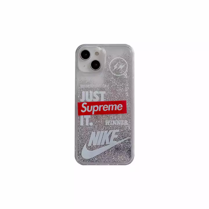 supreme風 iphone 14proスマホケース クリア