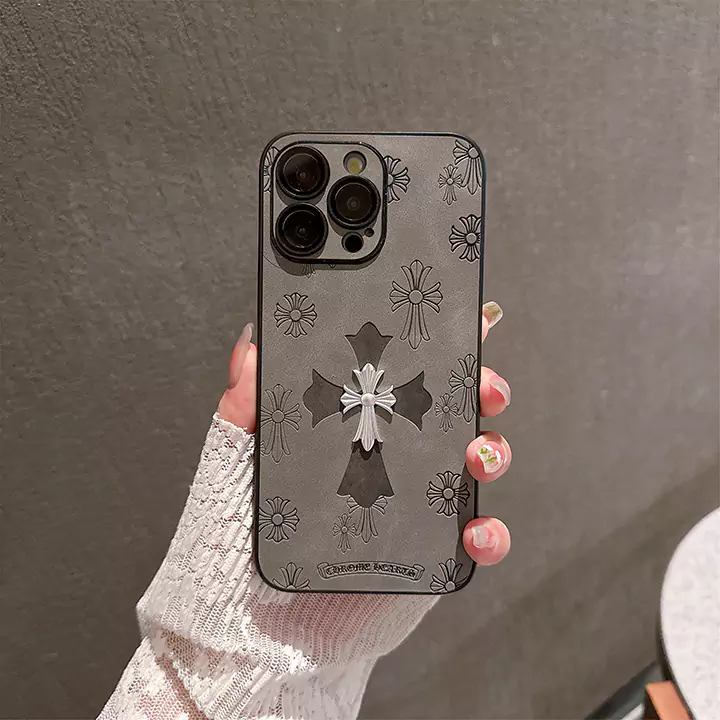 クロームハーツ風 メンズ IPHONE 16/16 Pro 携帯ケースレザー メタルロゴ chrome hearts アイフォーン15/15promaxケース カッコイイ 男子 おしゃれ iphone14 13 12 ブランド スマホケース通販 商品番号：SC24060519-CL