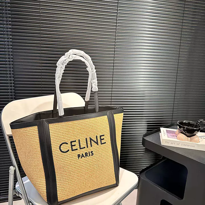 極美品 CELINE ラージスクエアトートバッグ レザー 本革 大人 女性 おしゃれ ブランドバッグ 偽物 セリーヌ ストロー ハンドバッグ 高品質 2024新作 商品番号：WC2407122012-CL