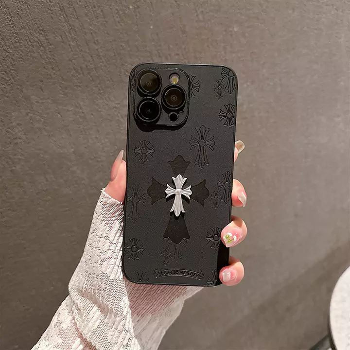 クロームハーツ風 メンズ IPHONE 16/16 Pro 携帯ケースレザー メタルロゴ chrome hearts アイフォーン15/15promaxケース カッコイイ 男子 おしゃれ iphone14 13 12 ブランド スマホケース通販 商品番号：SC24060519-CL