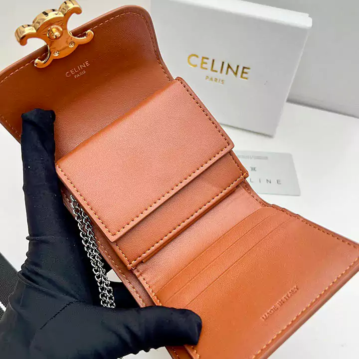 セリーヌ ミニ財布 レデイース 上品 牛革 ショルダーバッグ 人気 ブランド celine