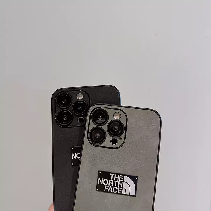 the north face風 iphone16/16pro携帯ケース ソフト レザー メタルロゴ ザ・ノース・フェイスアイフォン15pro/15promaxケース丈夫 耐衝撃 男女兼用 ハイブランドiphone14 13 12 pro ケース 激安通販