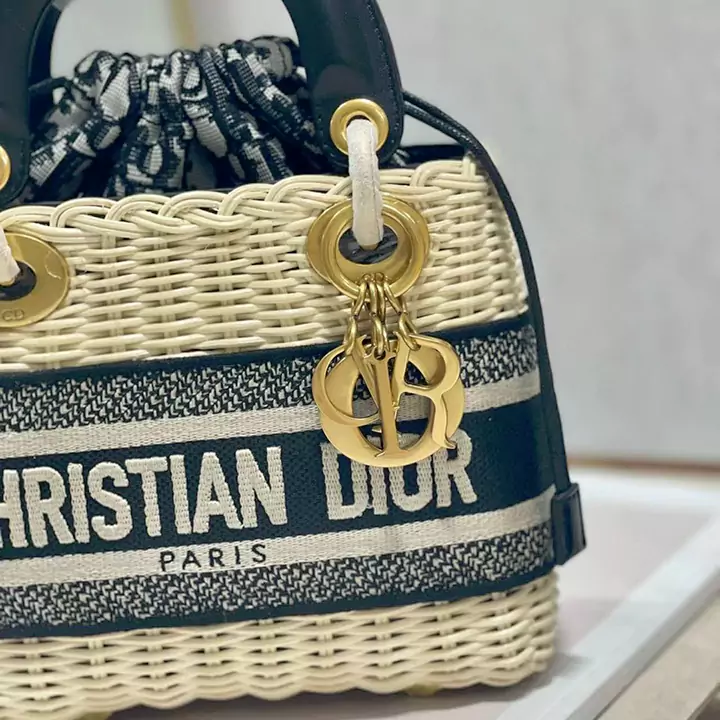 Dior レディース ミディアム バッグ 人気 ブックトートバッグ 新作 ディオール ウィッカー ミニバッグ すぐ届く