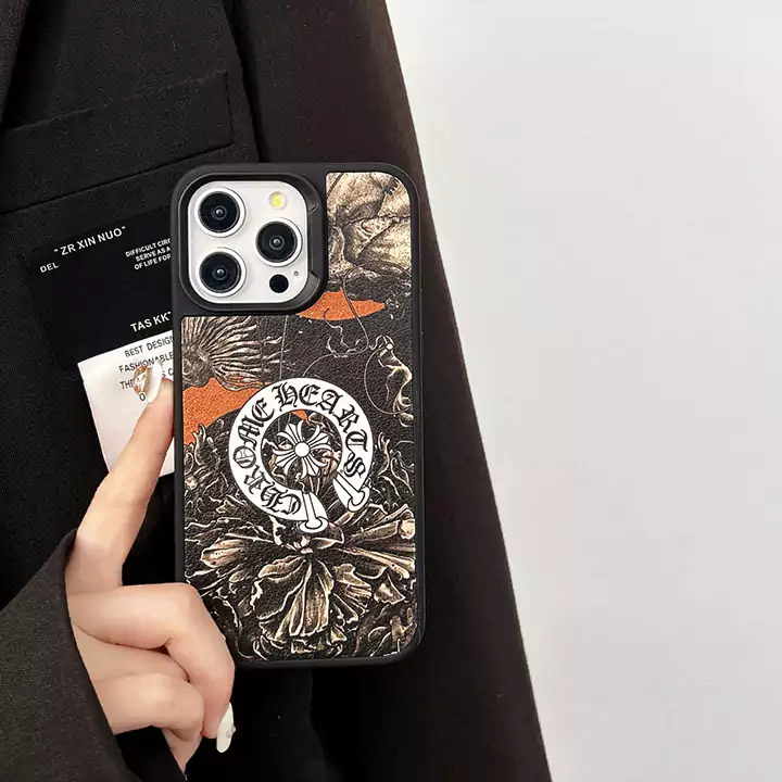 スカルとフラワーパターン 黒紋 暗黒クロスハート ブランド chrome hearts クロームハーツ 携帯 ケース スマホケース iphone アイフォン 15 15 pro 15 pro max 14 14 pro 14 pro max 13 13 pro 13 pro max 12 12 pro 12 pro max 薄型 レザー 高级 通販